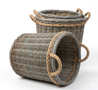 Stockage de panier naturel en rotin fait main indonésien de haute qualité avec corde Design unique élégant minimaliste