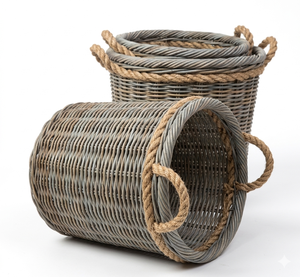 Cesta de almacenamiento Natural de ratán hecha a mano indonesia de alta calidad con cuerda minimalista elegante diseño único - Product Image 2