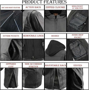SAMROZ SPORTS Women's Premium Leather Motorcycle Riding Jacket With Removable Hoodie Liner - Product Image 3