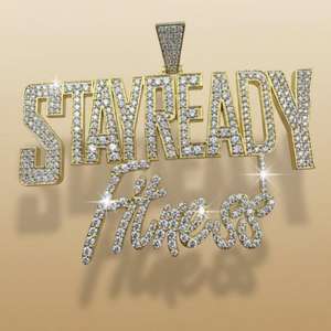 Pendentif Lettre Moissanite Iced Out Stay Ready Fitness Plaqué Or 18K Thème Hip Hop Bijou Unisexe - Product Image 2