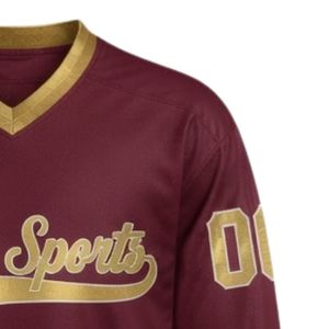 Maillot de hockey sur glace sublimé pour hommes, col en V, rayé, en polyester, uniforme d'équipe, vêtements d'entraînement et de match - Product Image 3
