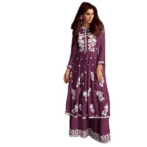 Nouvel ensemble de kurti en rayonne Hevy avec quatre côtés moins Dupaata - Product Image 1