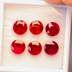 Rubis naturels chauffés certifiés IGI de qualité supérieure, taille ronde, 12 mm, lot de 6 pièces, super couleur et lustre, prix abordable - Product Image 4