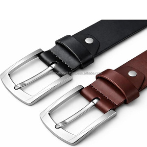 Ceinture décontractée unisexe en cuir pleine fleur sur mesure, élégante, 100 % cuir véritable, avec rivets Chicago pour changement de boucle - Product Image 3