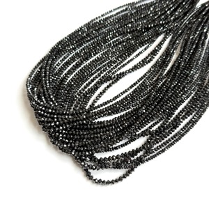 Perles facettées en diamant noir 22 CTS, 2,5-3 mm, perles en pierre précieuse diamant noir naturel pour la fabrication de bijoux, diamant noir - Product Image 3