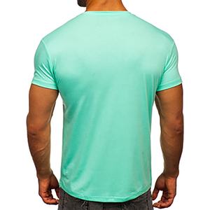 Vente en gros de t-shirt à manches courtes en polyester/coton pour hommes personnalisés grande taille 180g tricoté respirant imprimé - Product Image 2