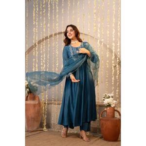 NEW LAUNCHED MODERN SALWAR KAMEEZ EMBROIDERY WORK 3 PCS <b>KURTA</b> BOTTOM and DUPATTA SETS BEST for PARTY WEAR - Product Image 1