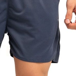 Shorts de sport décontractés bleu marine pour hommes avec fermeture éclair, cordon de serrage à la taille, légers, pour la course et l'entraînement - Product Image 3