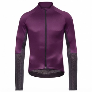 Maillot de cyclisme thermique à manches longues pour homme avec fermeture éclair intégrale sur le devant, manches en mesh respirant et coupe performante pour le cyclisme - Product Image 4