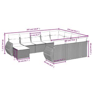Beige Garden <b>Sofa</b> Set With Cushioned Seats And Pe <b>Rattan</b> Frame For Outdoor Use Contemporary Design - Product Image 5