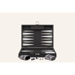 Juego de Backgammon de Lujo Estilo Bandana Moderno, Tablero de Cuero PU Negro, Juego de Viaje de Diseño - Product Image 2