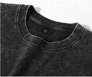 Camiseta de Algodón de Alta Calidad con Lavado Vintage, Personalizable, de Lujo para Hombre, Camiseta con Lavado Ácido para Hombre, Venta al Por Mayor - Product Image 4