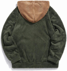 Sudadera con Capucha para Hombre, Color Verde Oliva, Corte Holgado, Informal, con Bolsillos, Manga Larga, para Invierno - Product Image 4