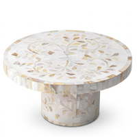 Support à gâteau artisanal en nacre à motif feuille, personnalisé, OEM, ODM, vente en gros DECORYUG