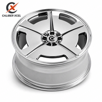 Jantes forgées CALIBER XCEL 2 pièces à large bord, 5 branches, polies miroir, 19-22 pouces, PCD personnalisé