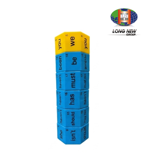 LONGNEW Blocs de mots et de phrases en anglais rotatifs personnalisés |   Jouets éducatifs pour la salle de classe en ABS/PP/PC - Product Image 4