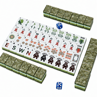 Set Mahjong Akrilik dengan Desain Bambu Hijau dan 160 Ubin Dekoratif untuk Proyek Hadiah yang Dipersonalisasi