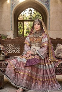Vestido de novia afgano con bordado elaborado, color rosa empolvado, vestido largo con dupatta a juego, vestido de manga larga, conjunto de vestidos casuales para mujer - Product Image 5