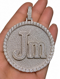 Collar de Plata con Colgante de Letra Temática Hip Hop Iced Out, con Microincrustaciones de Moissanita Corte Baguette (Unisex/Mujeres/Niños/Hombres) - Product Image 3