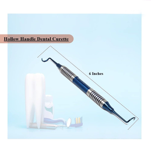 Détartreur dentaire Montana Jack |   Grattoir à dents double extrémité premium en titane bleu |   Poignée creuse ultra-légère réutilisable - Product Image 2