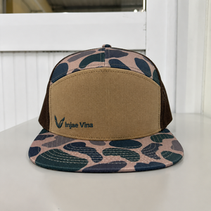 Casquette Trucker Injae Vina Camo en Maille à 6 Panneaux, Snapback Unisexe, Décontractée, d'Été, avec Logo Brodé, Ajustable - Product Image 1