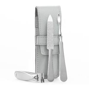 Estuche de Manicura de Viaje de Cuero Vacuno Genuino de Primera Calidad en Oferta |   Organizador compacto y duradero con elegante cierre a presión - Product Image 4