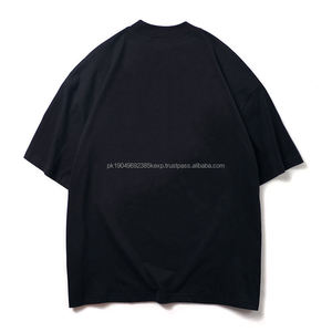 ผู้ชายTshirt Boxy Fitผ้าฝ้าย100% เฮฟวี่เวทซี่โครงCrewคอไหล่ขนาดใหญ่Streetwearเสื้อยืดสําหรับชาย - Product Image 3