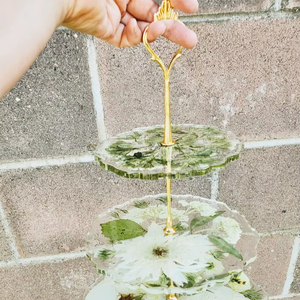 Preserved <b>Wedding</b> Bouquet Resin Cake Stand: Botanical <b>Keepsake</b> - Product Image 1