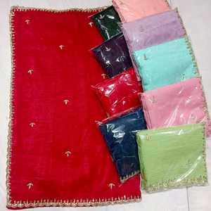 Pure <b>Organza</b> <b>Silk</b> Saree with Thread Zari Sequins Indian and Pakistani Style Long Blouse Piece for Women for Weddings Parties - Product Image 1