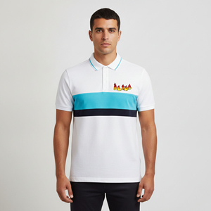 Chemise décontractée pour homme, coupe ample, manches courtes, logo brodé, style hip-hop, personnalisable, 100 % coton tricoté respirant - Product Image 4
