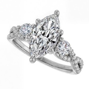 Marquise Cut Moissanite <b>Cross</b> <b>Ring</b> 925 Sterling <b>Silver</b> White Gold Plated Christian Promise Engagement <b>Ring</b> Religious Jewelry - Product Image 3