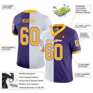 Maillots de football américain unisexes personnalisés avec logo OEM, en mesh uni, col en V, pour l'entraînement et le flag football – Vente en gros - Product Image 4