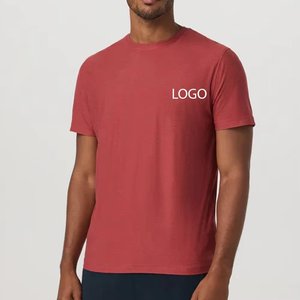 T-shirt pour homme vintage rouge avec logo personnalisé, coton doux de qualité supérieure, col rond décontracté, manches courtes, streetwear quotidien, mode estivale - Product Image 1