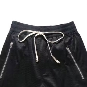 Men's Navy Blue 100% Cotton Canvas Quick Dry Breathable Vintage Decoration Front Logo Bermuda Shorts with Pockets <b>Elastic</b> Waist - Product Image 6