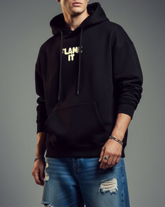 เสื้อฮู้ดดี้โอเวอร์ไซส์แบบสั่งทำพิเศษสำหรับผู้ชาย พิมพ์ลายกราฟิกหลากสีแบบ OEM ผ้าฟลีซเนื้อหนา 480 GSM พิมพ์ลายด้วยเทคนิค Rubber Screen Printing - Product Image 3