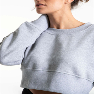 Custom <b>Women</b> Crop Top Sweatshirts Quick Dry Breathable Pullover Cropped Oversize Sweatshirts for <b>Women's</b> Wholesale OEM - Product Image 5