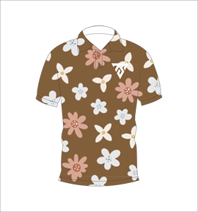 Polo à manches courtes pour hommes, imprimé floral marron, décontracté, mode d'été, respirant, chemise de golf - Product Image 4