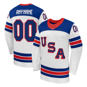Maillots de hockey sur glace personnalisés pour équipe, uniforme 100 % polyester à manches courtes, impression numérique, séchage rapide, tissu respirant, chemise de sport OEM - Product Image 3