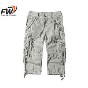กางเกงขาสั้นคาร์โก้ผู้ชายคุณภาพสูง ป้องกันการยับ กระเป๋าข้างแบบเรียบ กางเกงขาสั้นเอวยางยืด ระบายอากาศได้ดี มีจำหน่ายแล้ว - Product Image 1