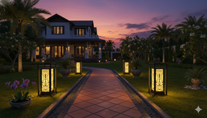 Lampes de jardin noires Viet Nam CM Decor Extérieur/Villa/Jardin 3500K (Blanc Chaud) Lumière Constante Détachable Acier/Inox Blanc Chaud - Product Image 5