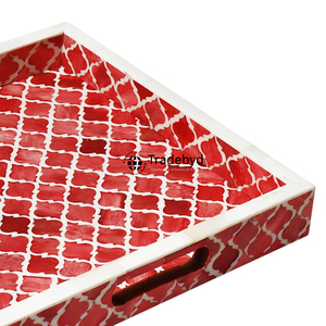 Handmade Modern Bone Inlay Tray Premium Quality Luxury <b>Decorative</b> Coffee <b>Table</b> Serving Accent for Homes by Tradebyd - Product Image 5