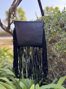 Bolso de Hombro de Piel de Vacuno con Flecos, Última Novedad, Bolsos Estilo Gitano Vintage con Pelo de Piel para Mujer - Product Image 3