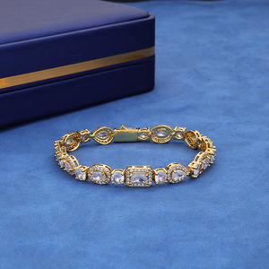 Bracelet tennis en diamant de laboratoire, argent 925, léger, diamant certifié, ton or, bijoux fins de luxe, ensemble cadeau pour mariage - Product Image 5