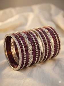PADMAWATI <b>BANGLES</b> PRIVATE LIMITED American Tungsten Gold Plated Bridal Wedding Women's Luxury <b>Bangles</b> Set Crystal Rhinestone - Product Image 2