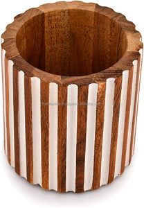 ขาตั้งไม้อะคาเซียอเนกประสงค์ที่ใส่ปากกาและดินสอสำหรับโฮมออฟฟิศอุปกรณ์จัดระเบียบโต๊ะ - Product Image 3