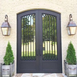 Royal Luxury Steel Entry Door with Geometric Glass Panels Water & Rust Resistant Minimalist Design Easy Assembly - Product Image 2