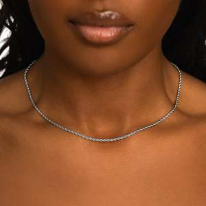 <b>Rope</b> <b>Chain</b> Necklace 925 Sterling Silver Rhodium Plated Stone Hiphop Style Unisex Everyday Wear - Product Image 1