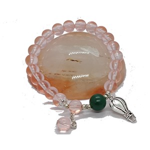 Bracelet en perles de cristal de jade vert et quartz cerise de haute qualité, bijou de charme tendance pour hommes et femmes, pour la méditation énergétique - Product Image 5