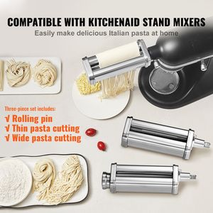 Accessorio per Pasta per Impastatrice KitchenAid, Set di Rulli e Tagliapasta in Acciaio Inox con Rullo per Fogli di Pasta e Parti per Mixer Alimentare - Product Image 2