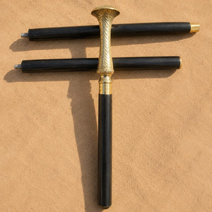 Bastón de Paseo con Mango de Metal Ornamentado, Bastón Plegable de Madera Negra Victoriano, Bastón de Viaje Elegante para Caballero, Bastón Decorativo Vintage - Product Image 1